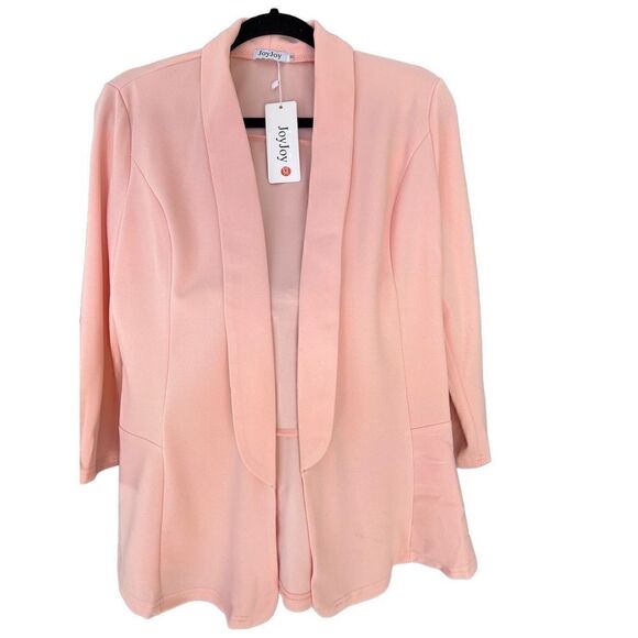 Joy Joy Womens Blazer Jacket SZ NWT M Light Pink Light Weight for Summer - Picture 2 of 6